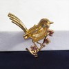 JadeAngel Broche para mujer, diseño de pájaro, gorrión, rosa, flor