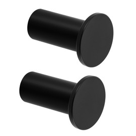 SAYAYO Coat Hooks, Wall Coat Hooks, Black Hooks for Screwing, Towel Hooks, Stainless Steel Wall Hooks, Pack of 2, Black for Bathroom, Kitchen, Bedroom