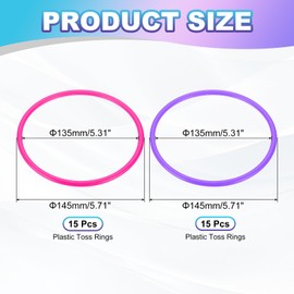 PATIKIL Plastic Toss Ring 5.31 Inch, 30 Pack Sports Rings Toss Game Speed and Agility Practice Rings for Carnival Outdoor Games Supplies Bean Bags Throwing Yard Games, Pink/Purple