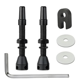 Saipor 2 x 44 mm Presta Tubeless Valves, Aluminium Alloy Bicycle Tubeless Valve with Valve Core Remover and Valve Protection Caps for Tubeless Tyres, Road Bike, MTB