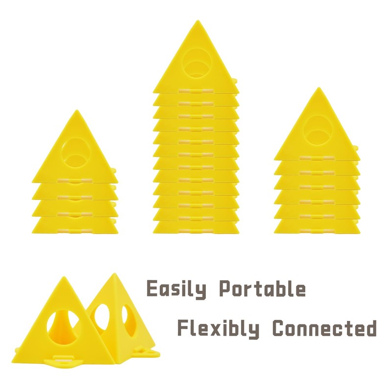 Pack of 40 Painters Pyramid Stands, Triangular Pyramid Stands, Yellow