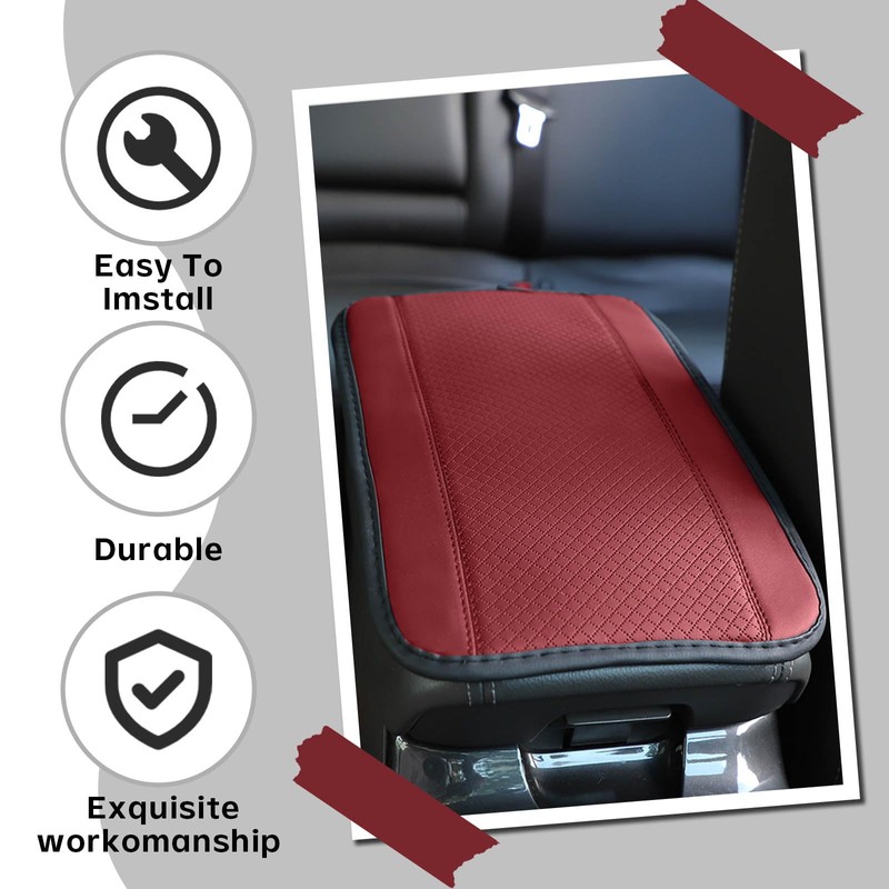 Piburth Car Center Console Armrest Pad, 12.6X 7.2 Inch PU