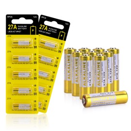 kunying 27A 12V Battery 10 Pack,G27A MN27 CR22 A27 12 Volt Alkaline Battery, 27A 12v Battery for Remote, Key Fobs.