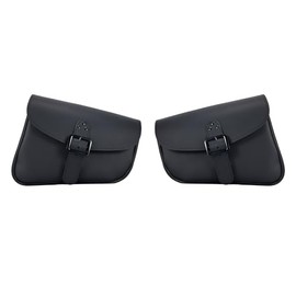 GARGOYLE BELLS Motorcycle Swingarm Bag Synthetic Leather Solo Swing Arm Bags For Softails and Choppers Motorcycle Luggage Bags Saddle Bags (3-One Pair, Black, 12"X4"X8")