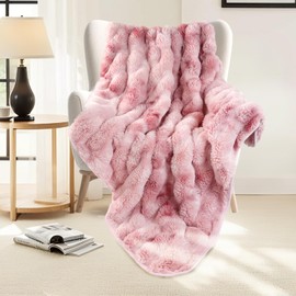 Bcareself Ultra Soft Fluffy Throw Blanket for Women & Men, Plush Sherpa Fleece Cozy Warm Fuzzy Blanket, Luxe Faux Fur Thick Minky Blanket for Couch, Bed, Sofa