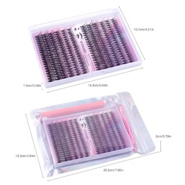 Lukezor False Eyelashes Set, 240 False Eyelashes in Two Sizes 30D + 40D in 12 Rows with Glue, Eyelash Remover and Tweezers for Dense, Curved Eyelashes (The Colour Black)
