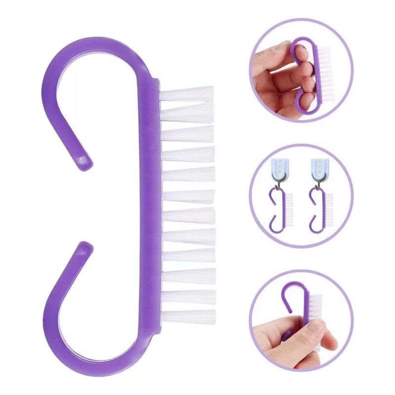 Veraly Cepillo Limpieza Uñas Herramienta Lima Quitapolvo Manicura Color Morado