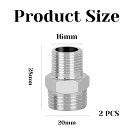 BHSTTNIXP 2 PCS Shower Hose Connectors,Stainless Steel Plumbing Fittings,Male to Female Threaded Connector Accessories,Shower Water Pipe Adapter