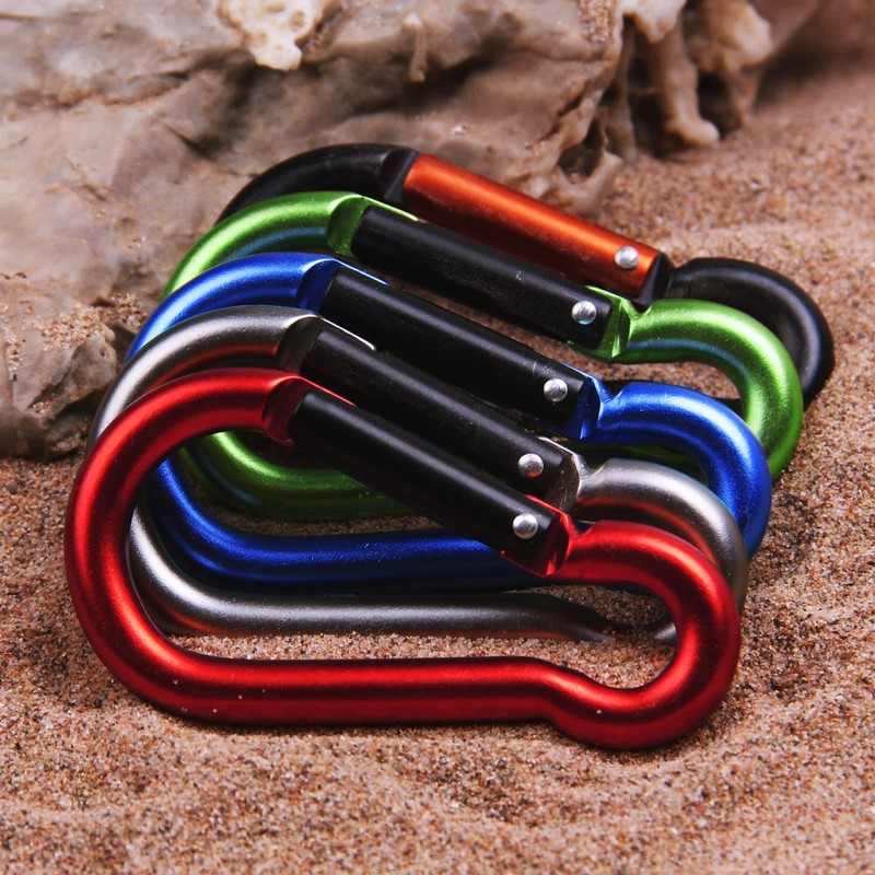 munkees 2-Pack 8-Shaped Carabiner Clips Keychain, Spring Snap Caribeener, Aluminum