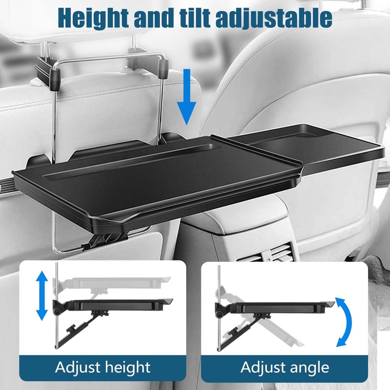 Feiezade 2 in 1 Comapct Steering Wheel Desk Headrest Tray