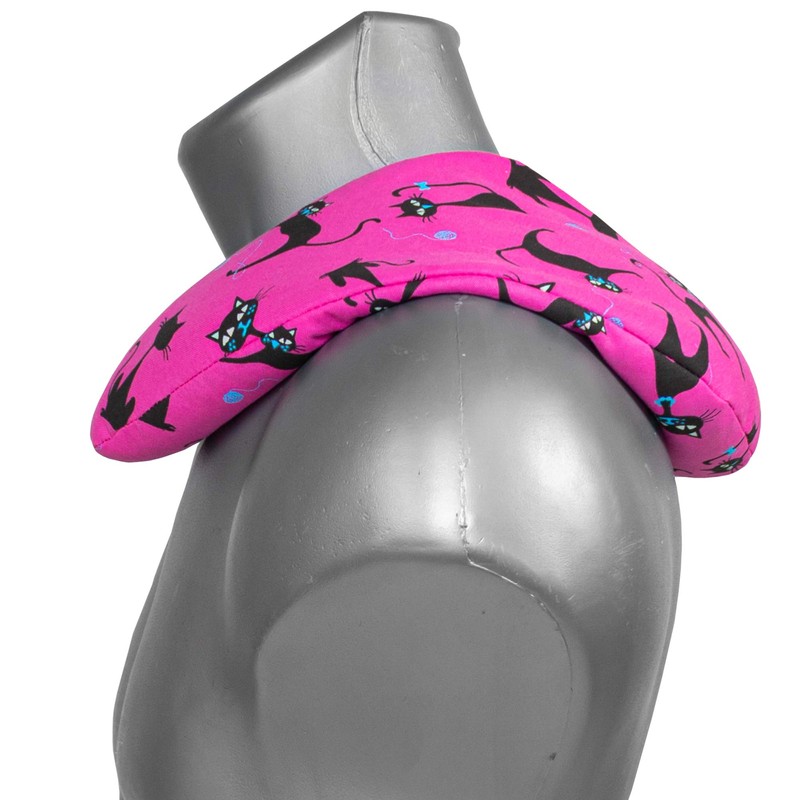Cherry Stone Neck Pillow 30 x 33 cm Cat Pink