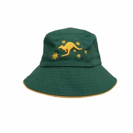 I Love Aus Aussie Green and Gold Bucket Hat