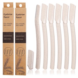 6PCS Dermaplaning Blades for Face, WheatStraw Eyebrow Razor Face Peach Fuzz Remover Face Razors for Women