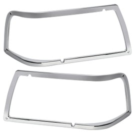 KUAFU Headlight Bezel Compatible with Peterbilt 375 385 Trucks Headlamp Bezel Chrome Silvery ABS Plastic Left Driver & Right Passenger Side