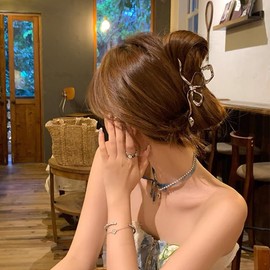 Hair Claws Clips Metal Hair Clips Large Silver Strong Hold Hair Clamps for Thin Thick Hair Non Slip Hair Jaw, Hair Accessories for Women Juniors Girls