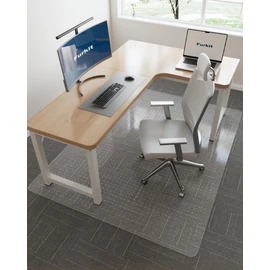 Furkit 46"x 60" Clear Office Chair Mat for Carpet, Anti-Scratch Durable Plastic Desk Chair Mat for Rolling Chairs, Waterproof Non-Slip Carpet Protector Mat for Work, Game, Home Office