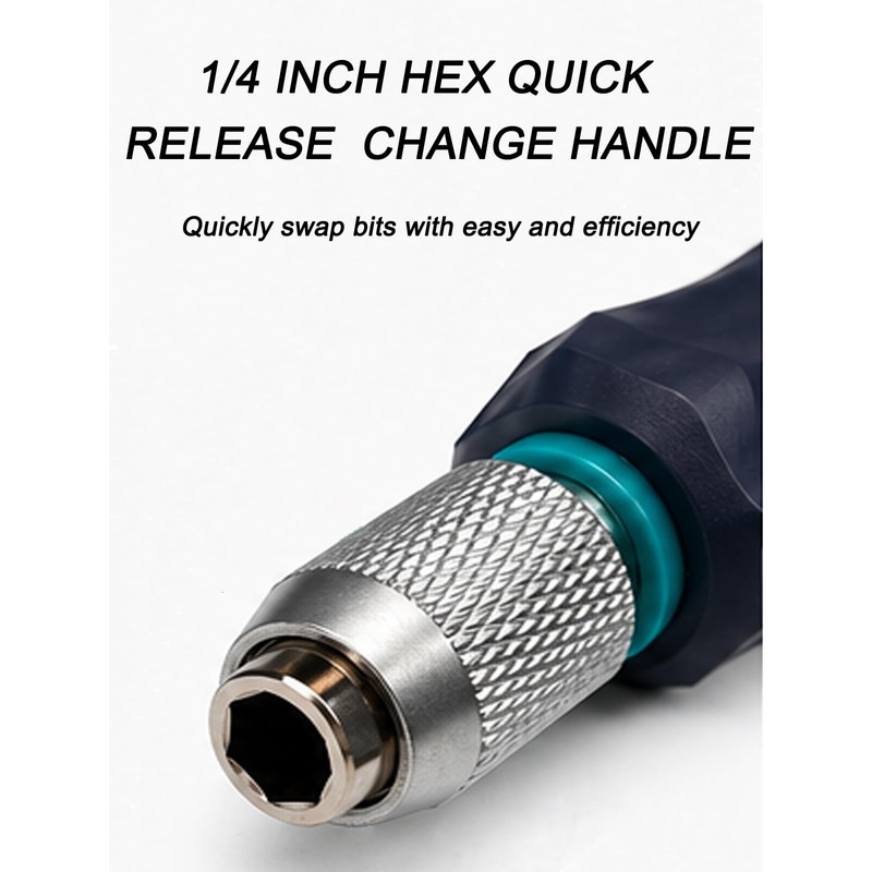 2 Pcs Bit Driver Handle, 1/4 inch Hex Quick Release