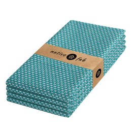 Native Fab - Paquete de 4 toallas de cocina con patrón de puntos de algodón, súper absorbentes, secado rápido, reutilizables, 18 x 26 pulgadas, toallas de mano para bar, toallas de limpieza de cocina