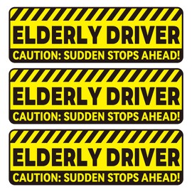 BOXOB 3pcs Elderly Driver Car Magnet, Reflective Senior Driver Magnetic Car Stickers Sign Removable Door Bumper Decals Safety Warning Sign Thoughtful Gifts