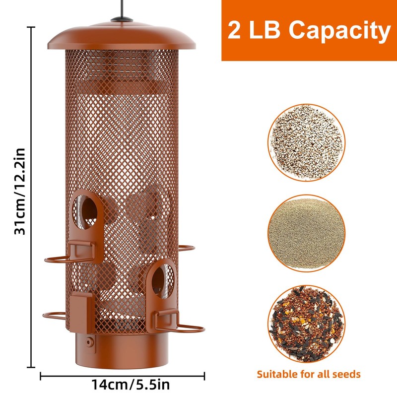 Metal Squirrel Proof Bird Feeder,Bird Feeders for Outdoors,Weight Activated Squirrel