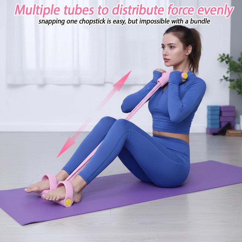 Pedal Resistance Band, Multifunction Pull Up Assistance Bands, 6 Tube