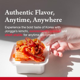 JONGGA Original Can Kimchi (Pack of 1), Shelf Stable Canned Kimchi, Spicy Korean Authentic Fermented Pickled Cabbage, Perfect with Ramen, Noodles and Rice