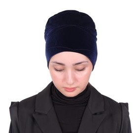 Mu Lan Prime Shaper | Grip Hair Grip Scarf | Anti-Slip Non-Slip | Shawl Hijab Bun Volumizer | Cotton Velvet (Upgraded) (Navy Blue)