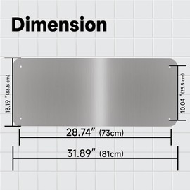 AIKE Durable Stainless Steel Hand Dryer Wall Splash Guard Backsplash Protector Panel AK28-WG(31.89'' X 13.19'',1Pcs)