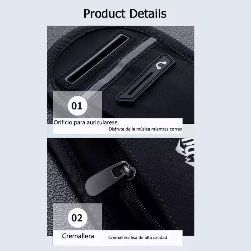 MIZETLI Cangurera Deportiva Con Cinturón Elástico Para Correr Gym