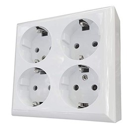 Socket Strip 4-Way Surface-Mounted without Cable 4-Way