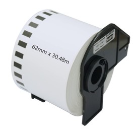 BETCKEY Compatible Long Line Paper Tape (Large) for Brother Brother DK-2205 (24mm x 12ft) Compatible with Thermal Label Printers QL-800 QL-820NWB QL-700 QL-550 QL-720NW QL-650TD [1 Roll + 1 Piece /