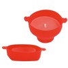 Microwavable Popcorn Bowl with Transparent Lid and Handle Collapsible Silicone