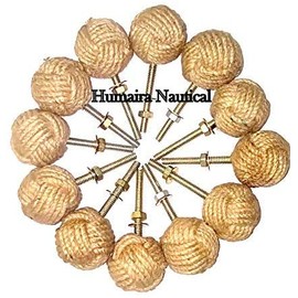 Samara Nautical Knotty 12 x Nautical Drawer Door Knobs Jute Rope