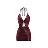 SHENHE Women's Y2k 2 Piece Sexy Outfits Backless Halter Crop