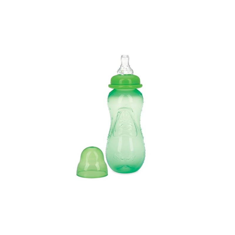 Nuby - Botellas de cuello estándar antigoteo, 10 onzas, neutros