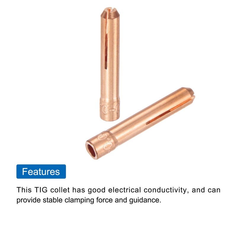 sourcing map 5pcs 13N21 TIG Welding Collet 0.04" (1mm) Copper