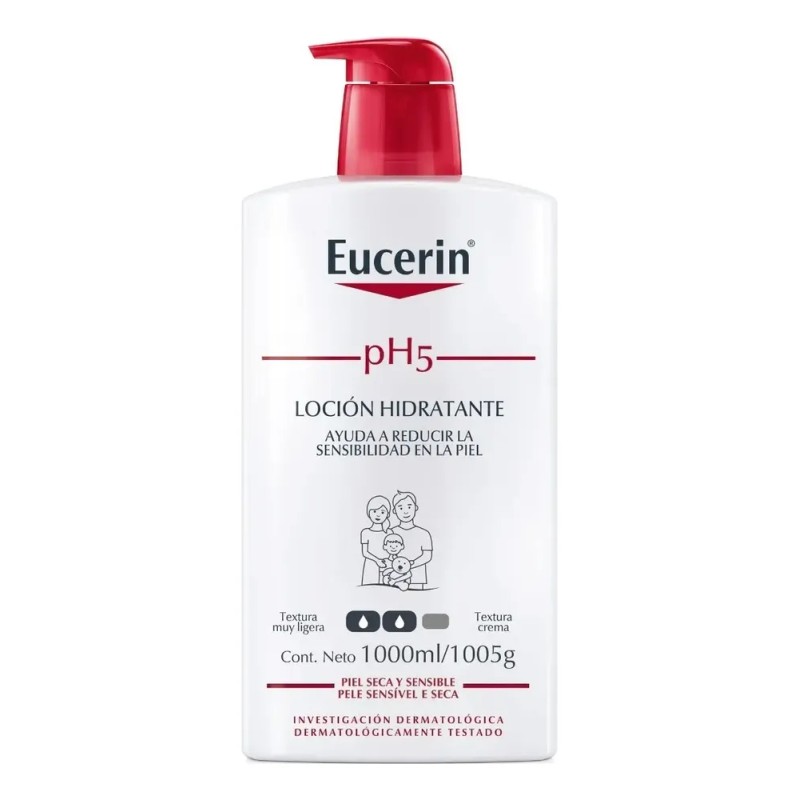 Eucerin pH5 Loción Corporal Hidratante, Protección Diaria, 1 L