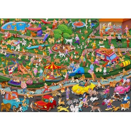 HUADADA The Dog Party Jigsaw Puzzles for Adults 1000 Piece Fun Dogs Park Jigsaws 1000 Pieces for Adults Gifts