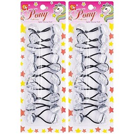 20 Pcs Hair Ties 20mm Ball Bubble Ponytail Holders Colorful Clear Assorted Elastic Accessories for Kids Children Girls Women All Ages (Clear)