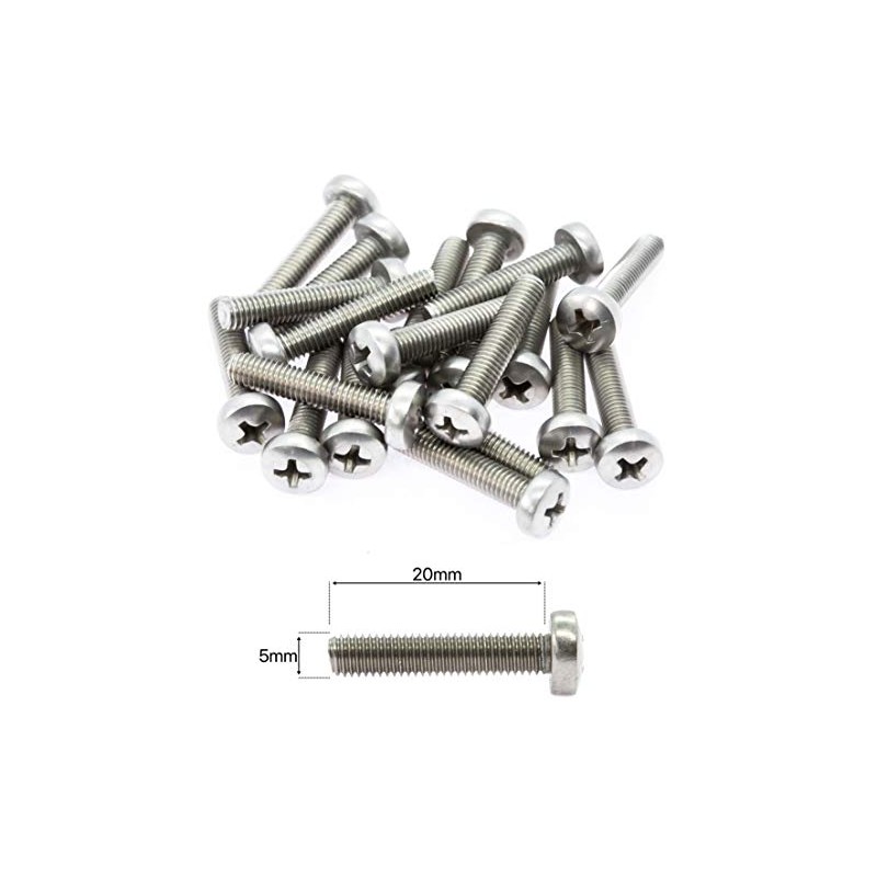 M5 (5mm x 20mm) Phillips Pan Head Machine Screws -