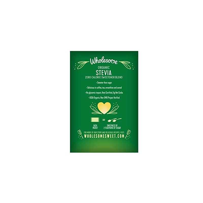Wholesome Sweeteners Organic Stevia, 1000 Count Packets, Zero Calorie Sweetener