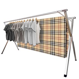MRCTVG 2026 Premium Stainless Steel Clothes Drying Racks, Foldable and Adjustable Laundry Drying Rack Clothing for Indoor Outdoor （79" D x 28.4" W x 50.4" H）