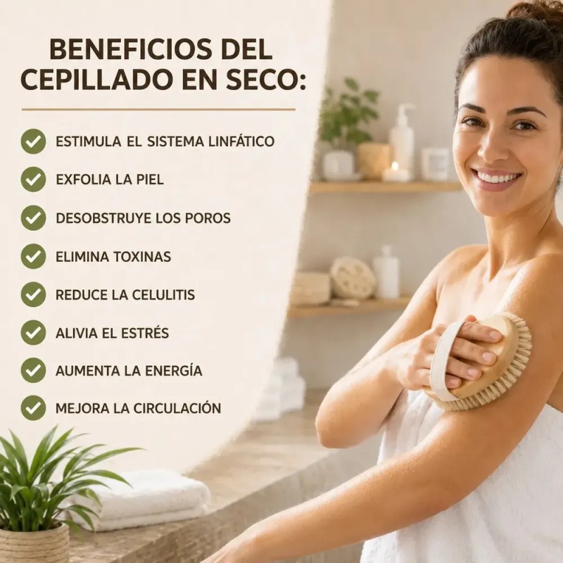 Cepillos Manual Corporal Chico Exfoliante Y Doble Cara Mango Removible