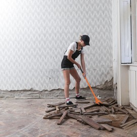 Dolibest 48'' Demo Bar, Heavy Duty 2-Tine Wrecking Bar with Ergonomic Handle for Efficient Wooden Demolition and Renovation, All-Steel Construction