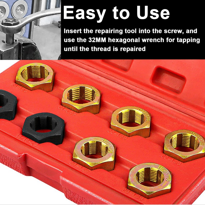 8PCS Car Transmission Shaft Screw Repairing Kit Metric Inch Thread