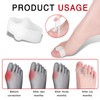 KUEEA 8 PCS Silikon Zehentrenner für Hallux Valgus, Doppelschleifen-Zehenspreizer, für
