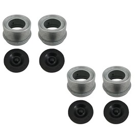 VIRTIONZ 4pcs 1.98" Trailer Axle Dust Cap Cup Grease Cover Hub with Rubber Plugs for Most 2000 to 3500 lb Trailer Dexter EZ Lube Trailer Camper RV Boat, Trailer Axle Wheel Hub and Bearing Dust Cap