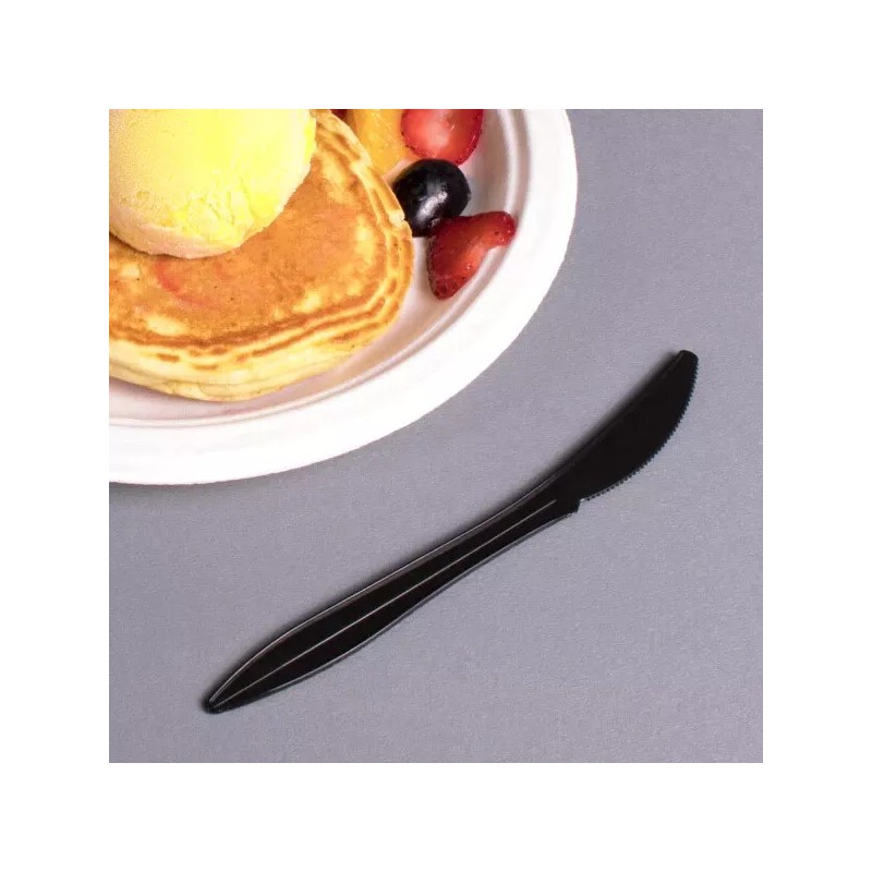 Karat PP Plastic Medium Weight Knives Bulk Box - Black