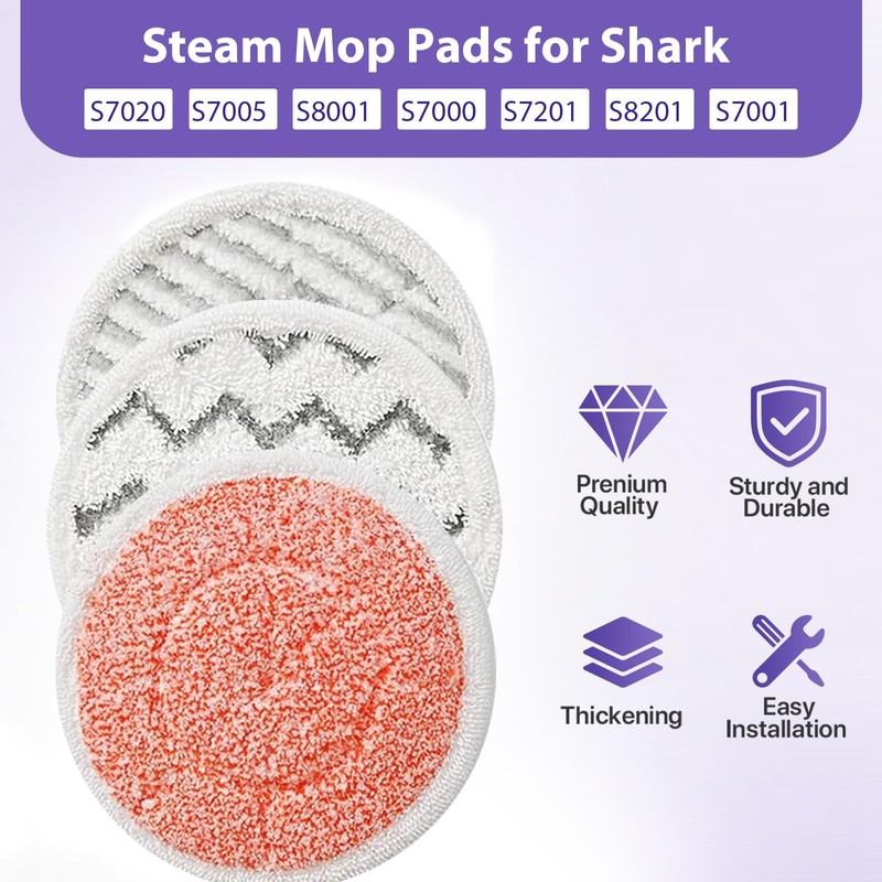 BIHARNT 12 Pack Microfiber Steam Mop Pads Replacement Compatible with