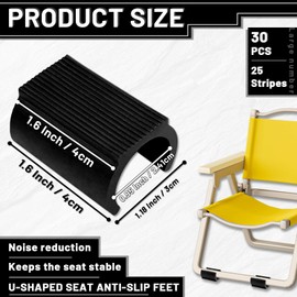 30pcs Plastic Furniture Feet U Shaped Floor Glides Tubing Caps Cover 25mm Moisture-Proof and Friction Prevention Furniture Feet Protectors, Non-Slip Chair Leg Tip Protectors for Furniture Leg (25mm)